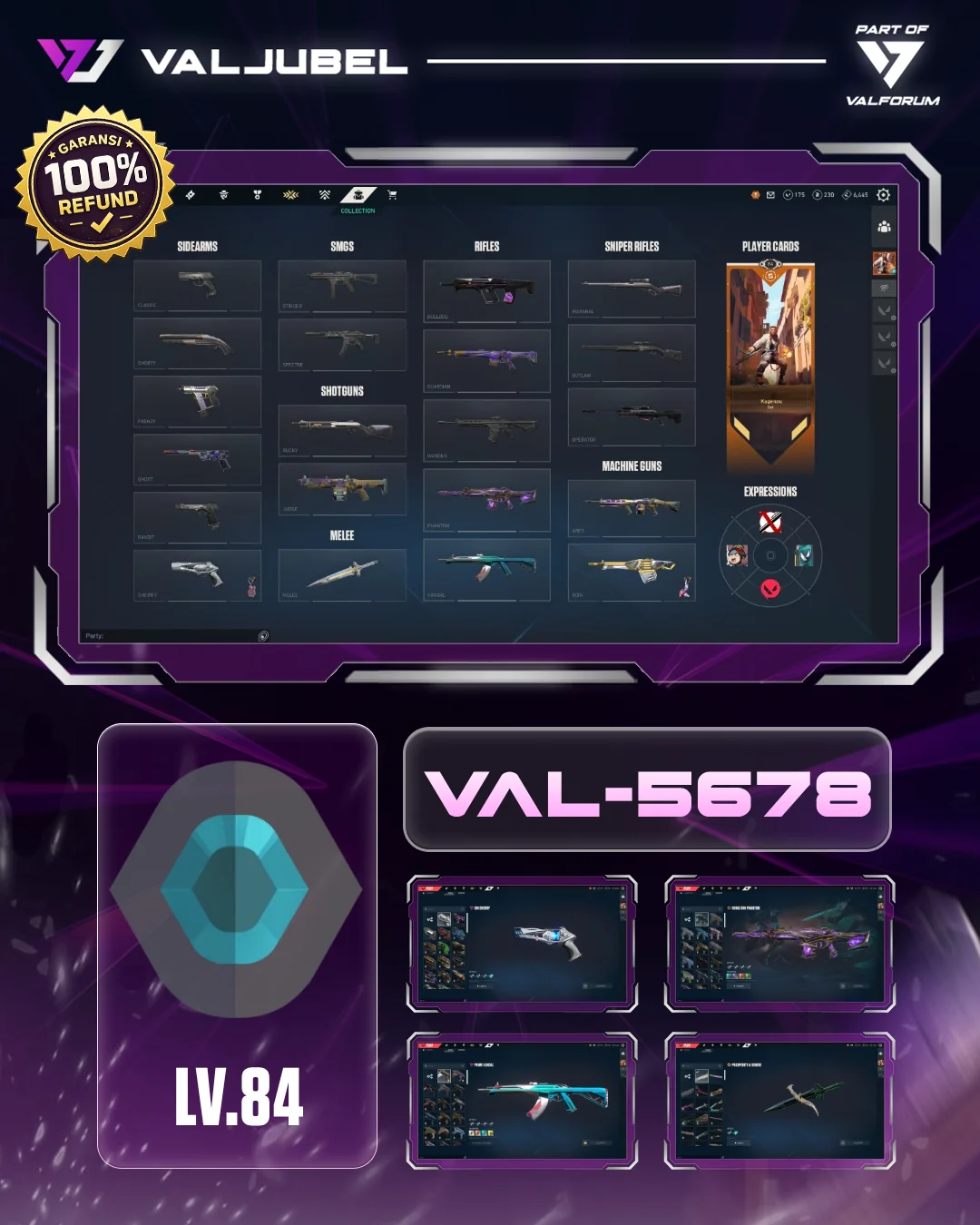 Platinum 1 Valorant account VAL-5678 screenshot 1